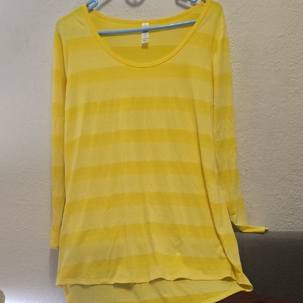 LuLaRoe Yellow Tunic Relaxed Fit Scoop Neck